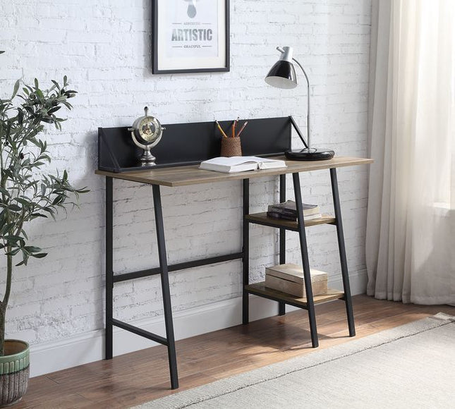 Garima - Writing Desk - Rustic Oak & Black Finish - Tony's Home Furnishings