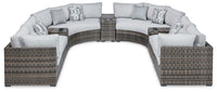 Thumbnail for Harbor Court - Gray - 9-Piece Outdoor Sectional Tony's Home Furnishings Furniture. Beds. Dressers. Sofas.