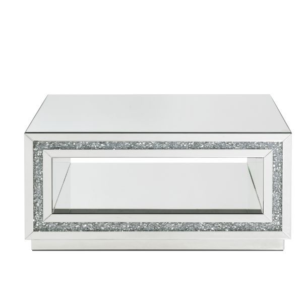 Noralie - Coffee Table - Mirrored & Faux Diamonds - 18" - Tony's Home Furnishings