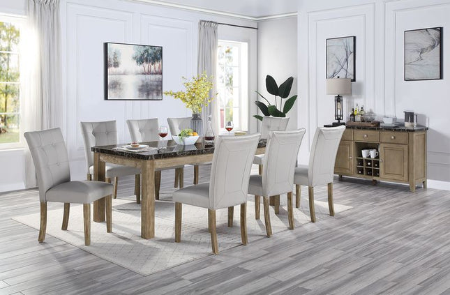 Charnell - Dining Table - Marble & Oak Finish - Tony's Home Furnishings