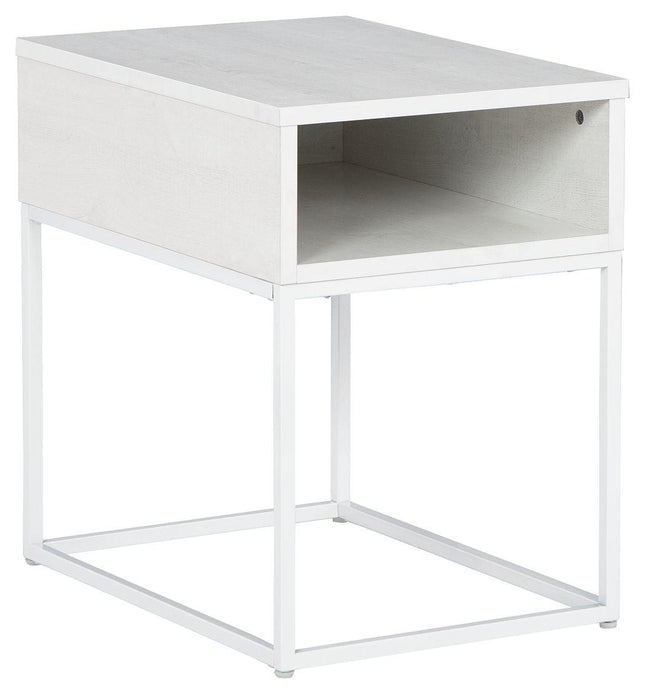 Deznee - White - Rectangular End Table Signature Design by Ashley® 