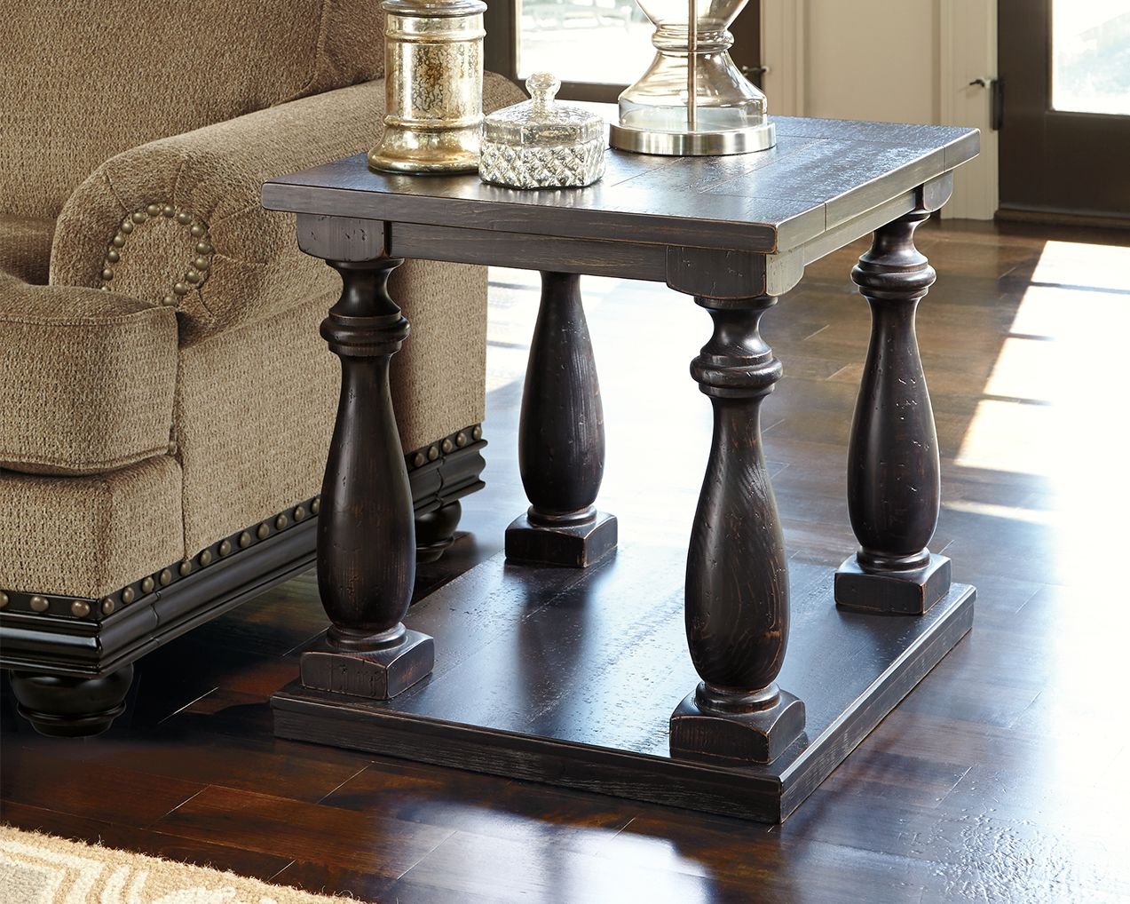 Mallacar - Black - Rectangular End Table Tony's Home Furnishings Furniture. Beds. Dressers. Sofas.