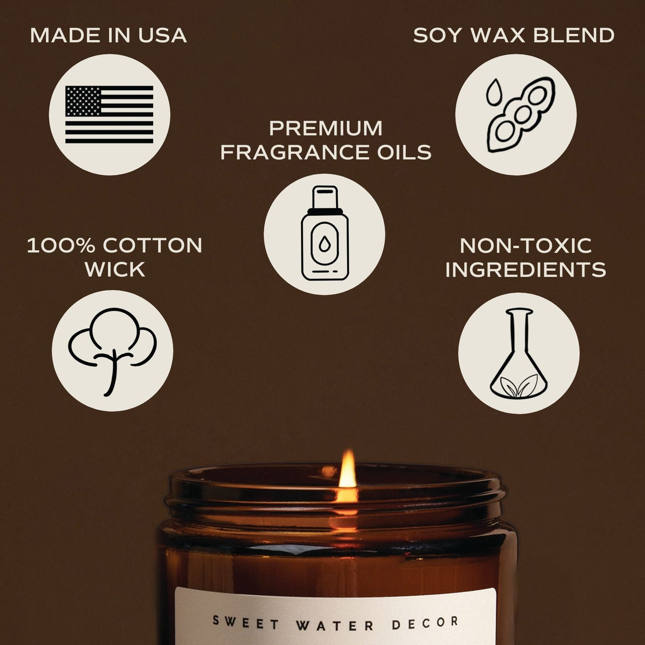 Cashmere and Vanilla Soy Candle - Amber Jar - 9 oz - Tony's Home Furnishings