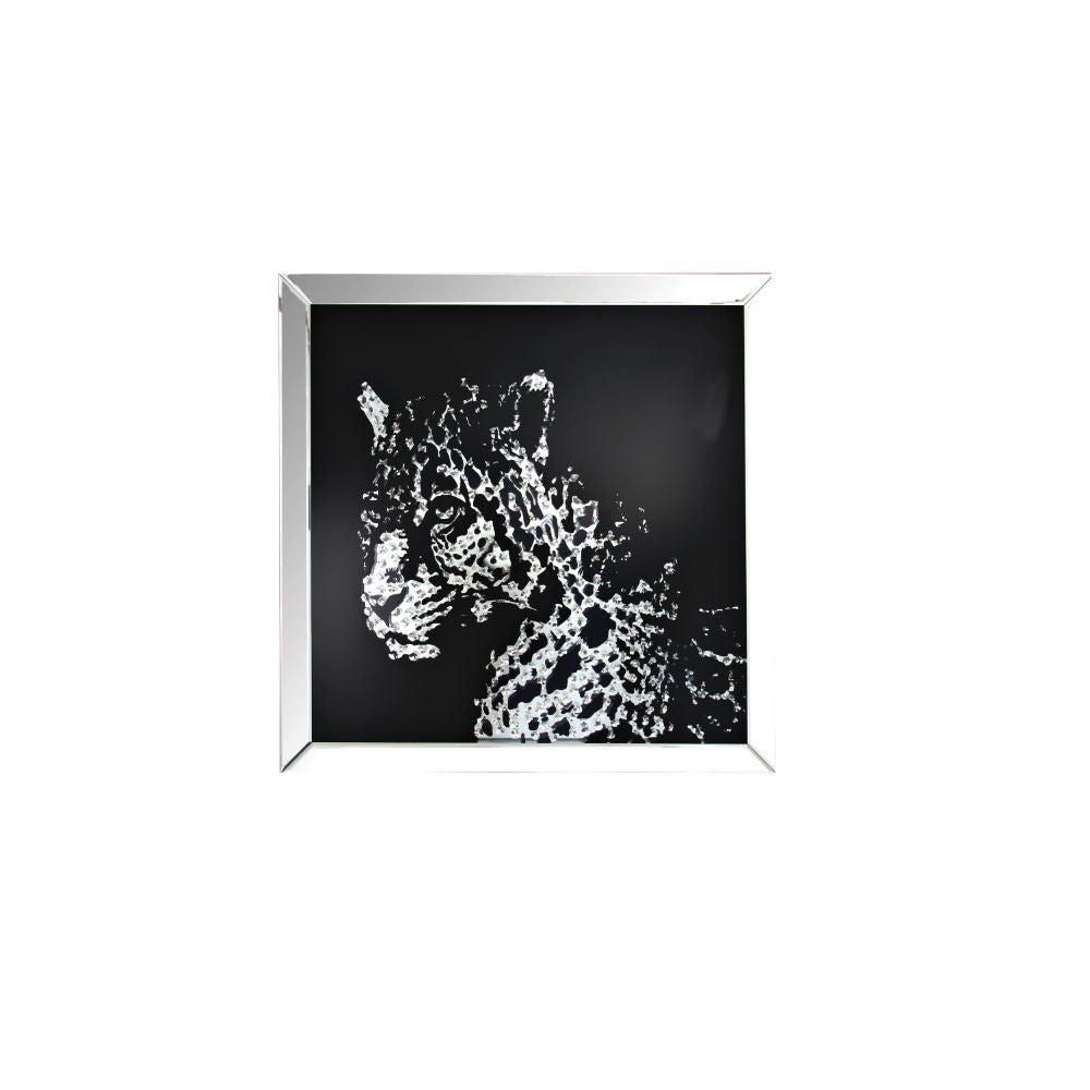 Nevina - Wall Art - Mirrored & Faux Crystal Leopard - Tony's Home Furnishings