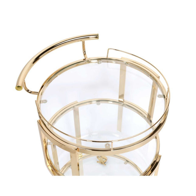 Madelina - Serving Cart - Gold & Clear Glass - Tony's Home Furnishings