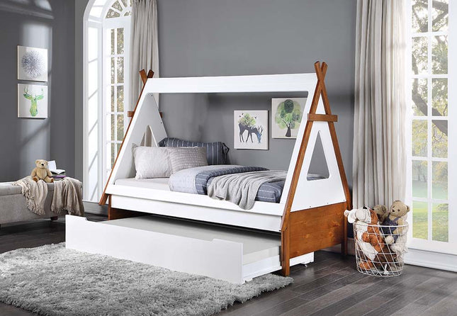 Loreen - Twin Bed - Oak & White Finish - Tony's Home Furnishings