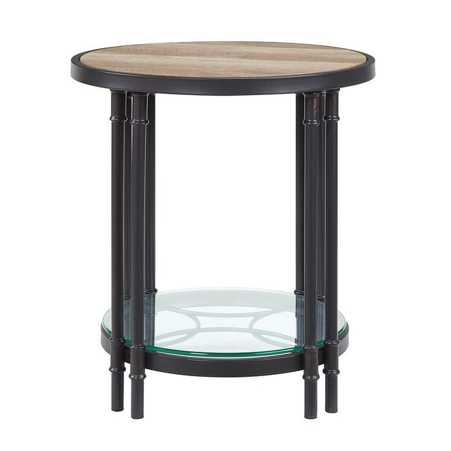 Brantley - End Table - Oak & Sandy Black Finish - 24" - Tony's Home Furnishings