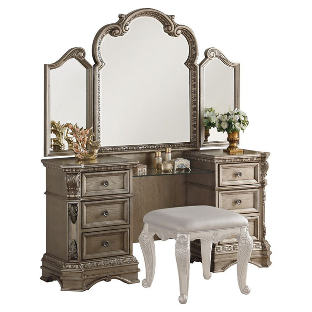 Northville - Vanity Desk - Antique Silver - Tony's Home Furnishings