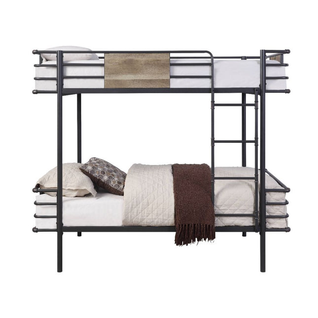 Deliz - Twin Over Twin Bunk Bed - Gunmetal - Tony's Home Furnishings