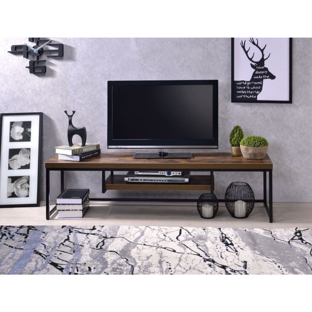 Bob - TV Stand - Weathered Oak & Black - Tony's Home Furnishings