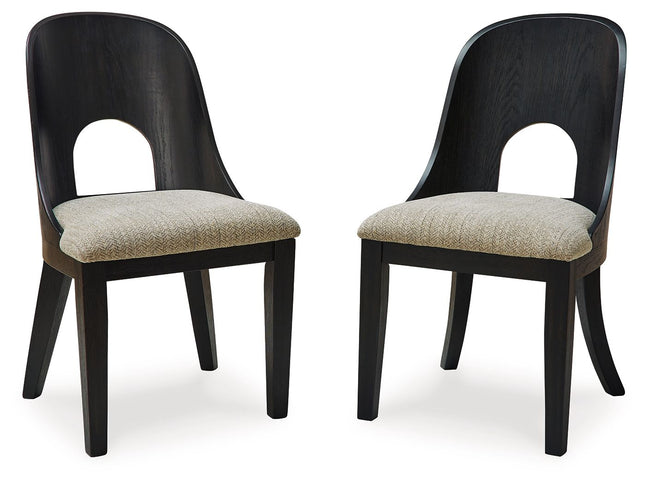 Rowanbeck - Gray / Black - Dining Upholstered Side Chair (Set of 2) - Tony's Home Furnishings