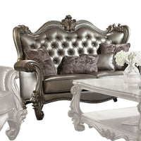 Thumbnail for Versailles - Loveseat - Silver PU & Antique Platinum - Tony's Home Furnishings