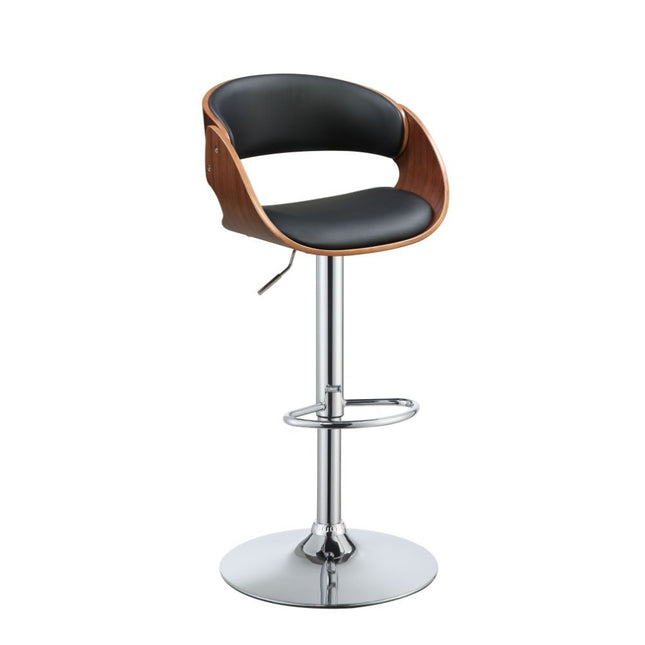 Camila - Stool - Black PU & Walnut - 44" - Tony's Home Furnishings