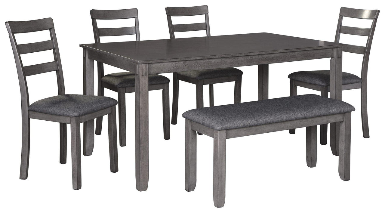 Bridson - Gray - Rect Drm Table Set (Set of 6) Tony's Home Furnishings Furniture. Beds. Dressers. Sofas.