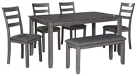 Thumbnail for Bridson - Gray - Rect Drm Table Set (Set of 6) Tony's Home Furnishings Furniture. Beds. Dressers. Sofas.