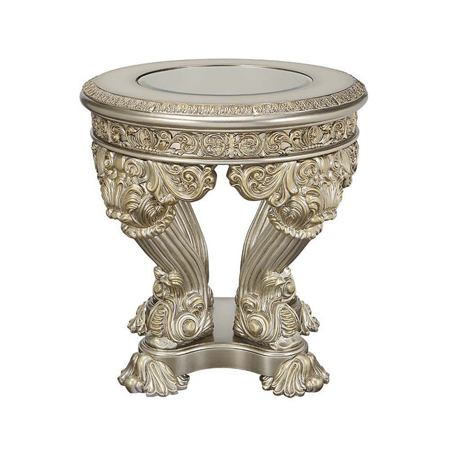 Danae - End Table - Champagne & Gold Finish - 27" - Tony's Home Furnishings