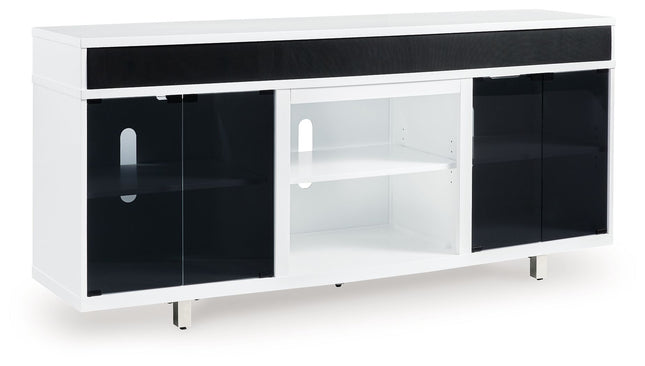 Gardoni - White / Black - Xl TV Stand With Fireplace Option - Tony's Home Furnishings