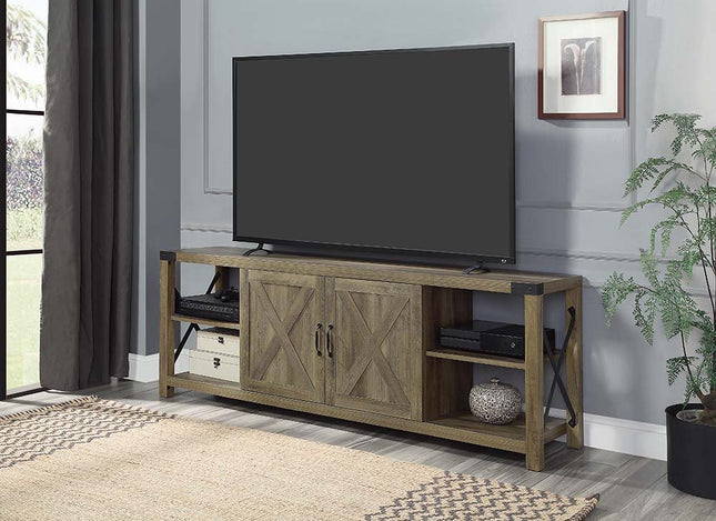 Abiram - TV Stand - Rustic Oak Finish - Tony's Home Furnishings