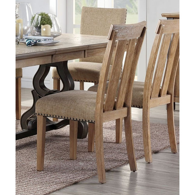 Nathaniel - Side Chair (Set of 2) - Fabric & Maple - Tony's Home Furnishings