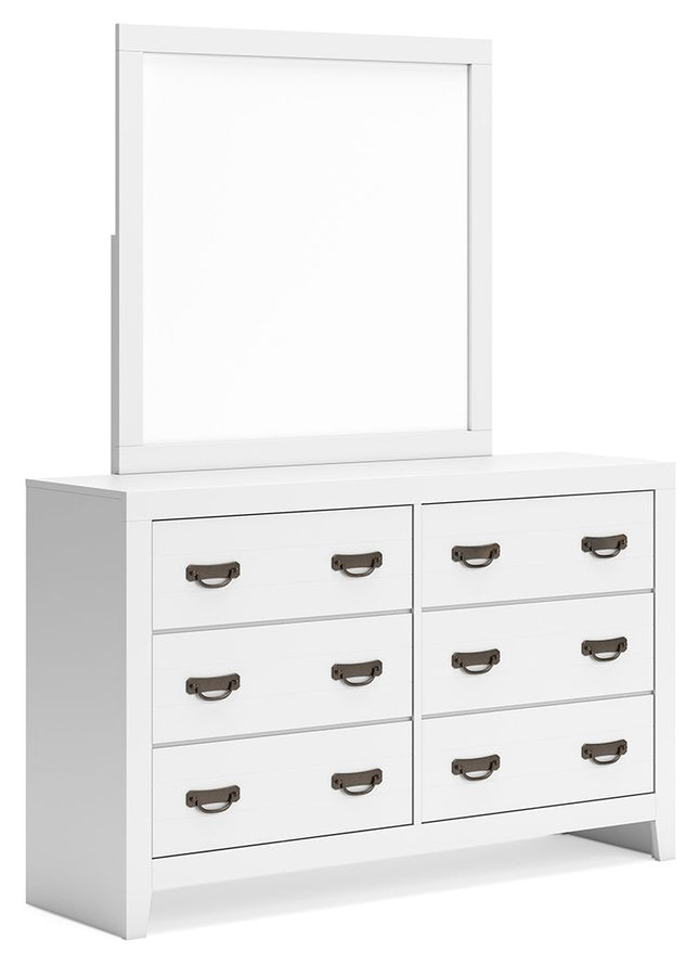 Binterglen - White - Dresser And Mirror - Tony's Home Furnishings