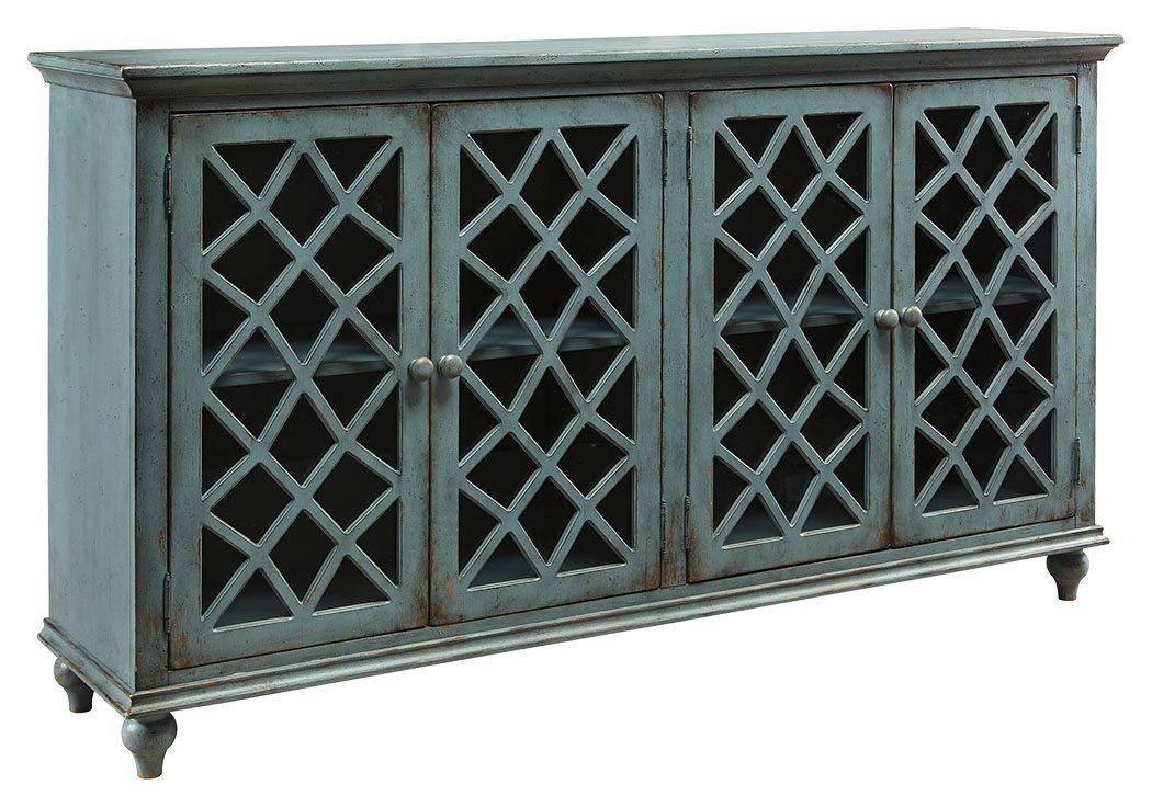 Mirimyn - Antique Teal - Accent Cabinet - Vintage Finish Tony's Home Furnishings Furniture. Beds. Dressers. Sofas.