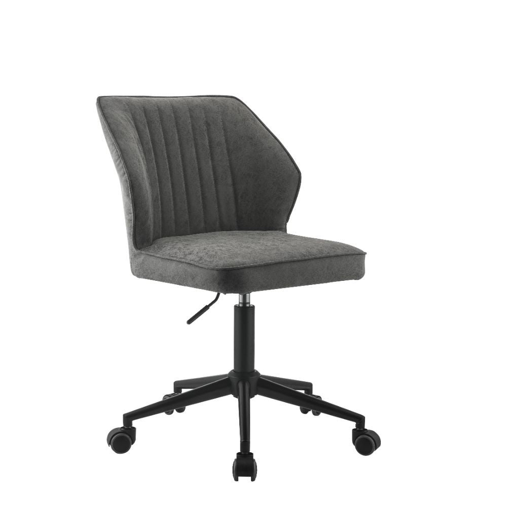 Pakuna - Office Chair - Vintage Gray PU & Black - Tony's Home Furnishings