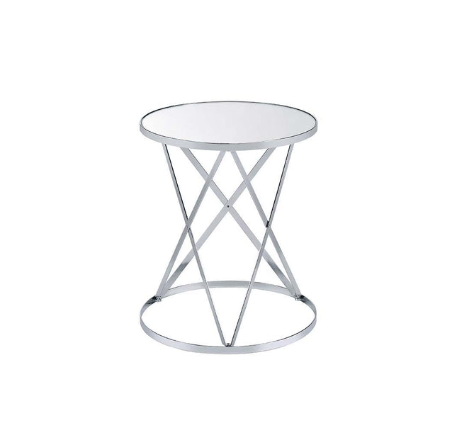 Flux - Accent Table - Mirror & Chrome Finish - Tony's Home Furnishings