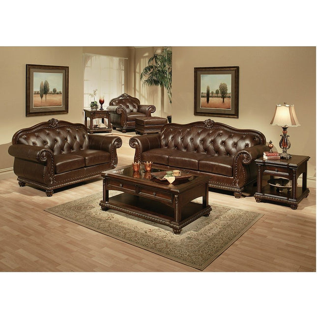 Anondale - Loveseat - Espresso Top Grain Leather Match - Tony's Home Furnishings