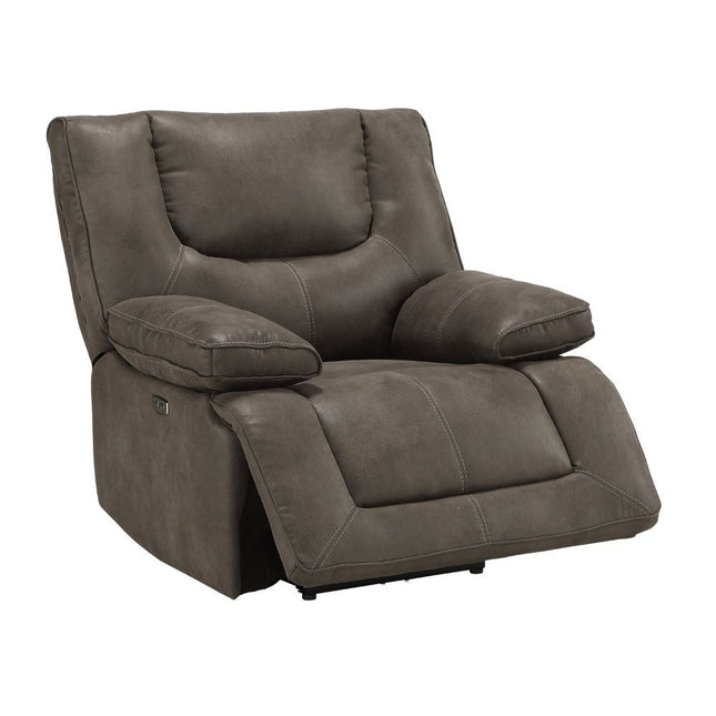 Harumi - Recliner - Gray Leather-Aire - Tony's Home Furnishings