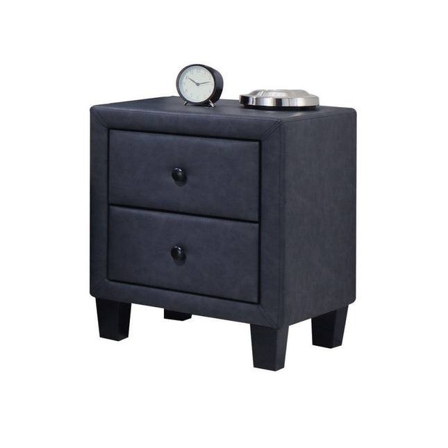 Saveria - Nightstand - 2-Tone Gray PU - Tony's Home Furnishings