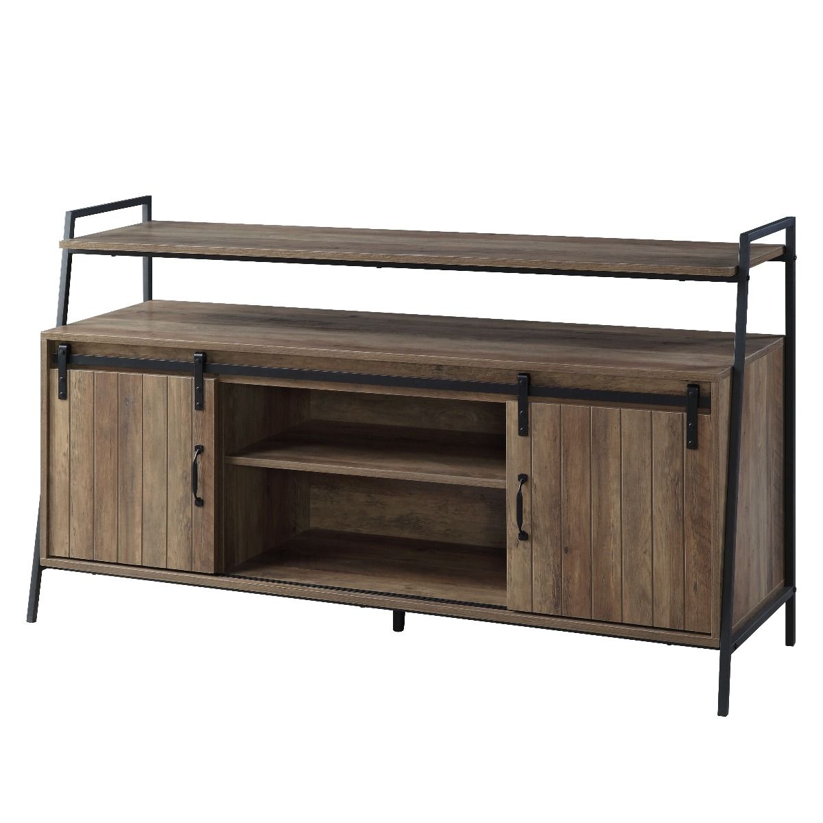 Rashawn TV Stand - Rustic Oak & Black Finish - Tony's Home Furnishings