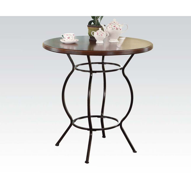 Tavio - Bar Table - Walnut & Dark Bronze - Metal - Tony's Home Furnishings