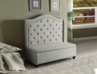 Thumbnail for Fairly - Settee - Beige Fabric & Espresso - Tony's Home Furnishings