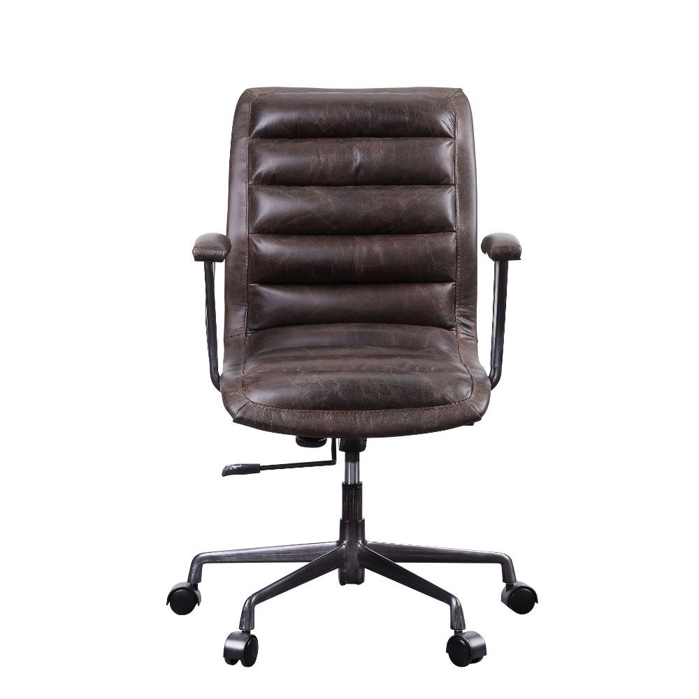 Zooey - Executive Office Chair - Distress Chocolate Top Grain Leather - Tony's Home Furnishings