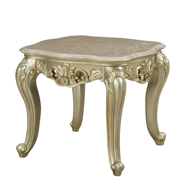 Gorsedd - End Table - Marble & Antique White - Tony's Home Furnishings