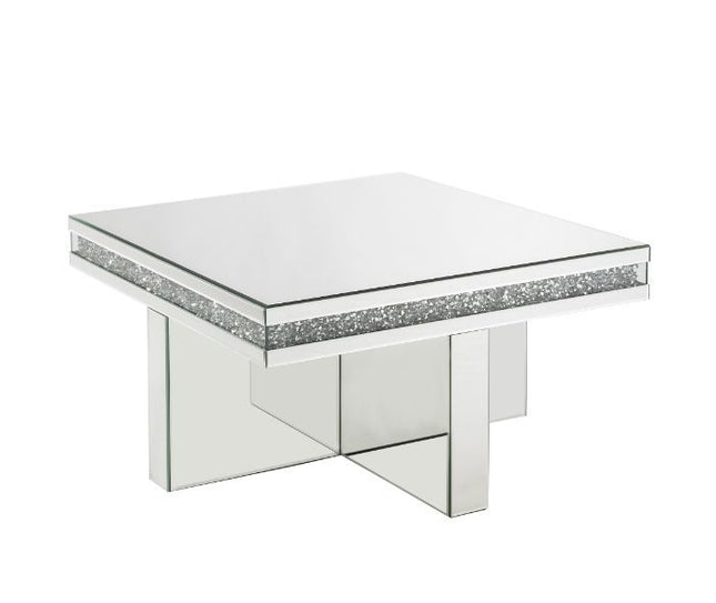 Noralie - Coffee Table - Mirrored & Faux Diamonds - Wood - 18" - Tony's Home Furnishings