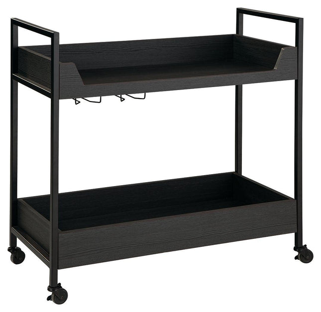 Yarlow - Black / Gray - Bar Cart Signature Design by Ashley® 