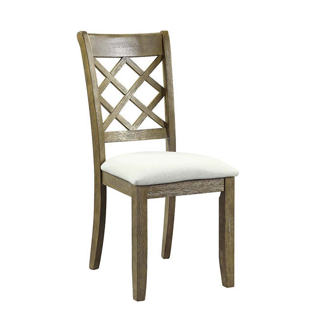 Karsen - Side Chair (Set of 2) - Beige Linen & Rustic Oak Finish - Tony's Home Furnishings