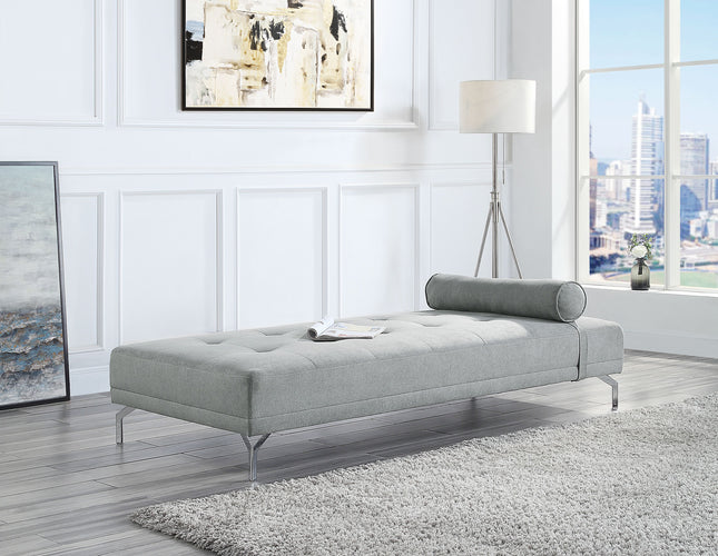 Quenti - Futon - Gray Melange Velvet - Tony's Home Furnishings