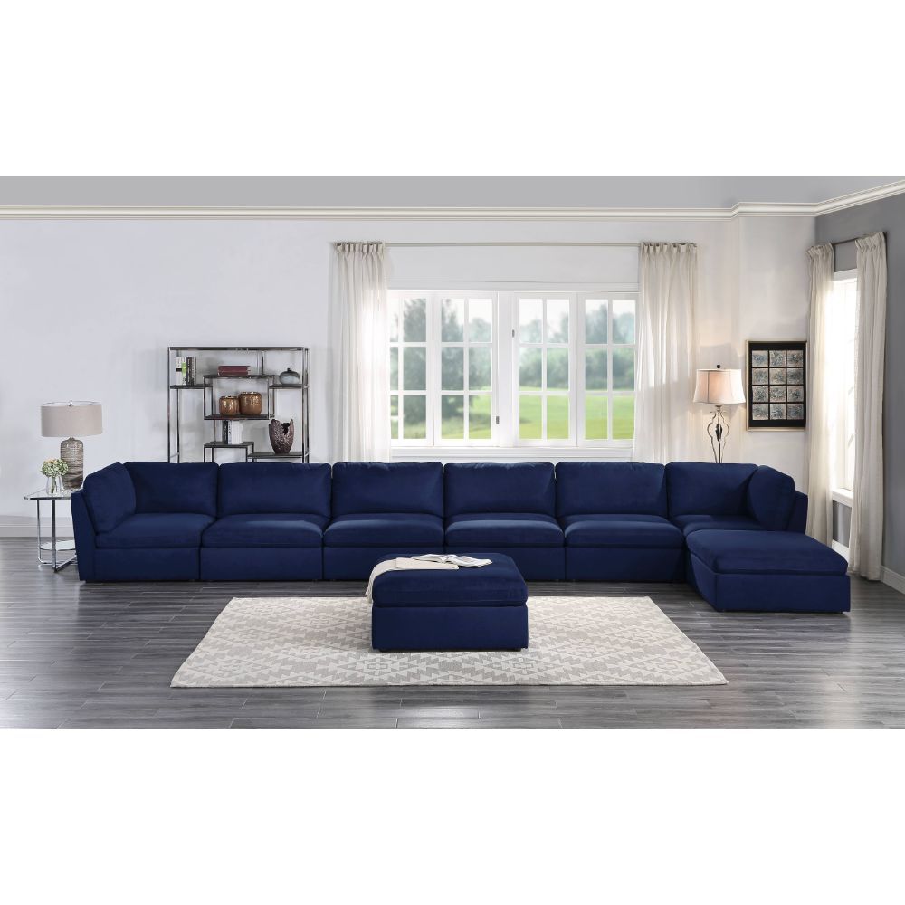 Crosby - Armless Chair - Blue Fabric - Tony's Home Furnishings
