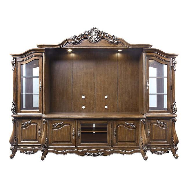 Latisha - Entertainment Center - Antique Oak Finish - Tony's Home Furnishings