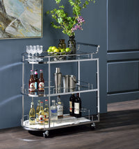 Thumbnail for Inyo - Serving Cart - Clear Glass & Chrome Finish - Tony's Home Furnishings