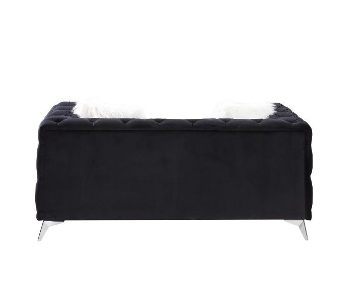 Phifina - Loveseat - Black Velvet - Tony's Home Furnishings