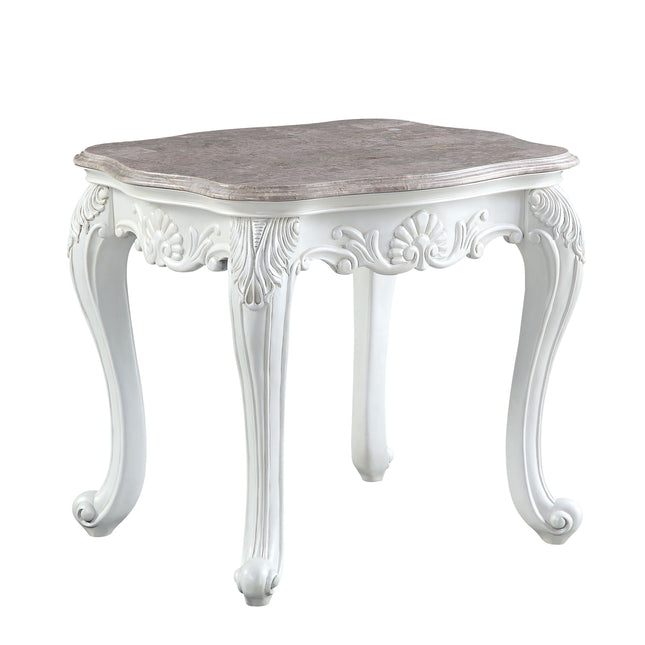 Ciddrenar - End Table - Marble Top & White Finish - Tony's Home Furnishings