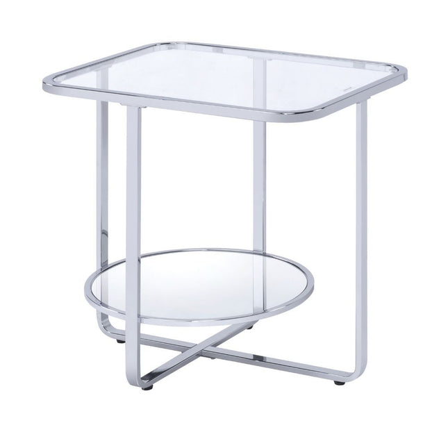 Hollo - End Table - Chrome & Glass - Tony's Home Furnishings