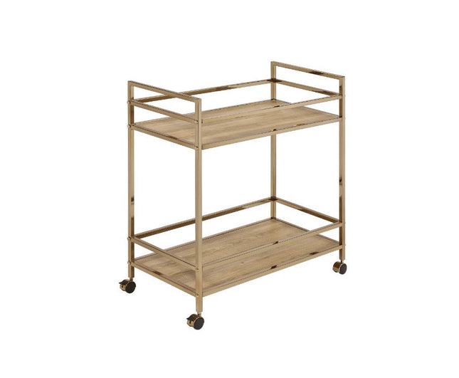 Barb - Serving Cart - Natural & Champagne Finish - Tony's Home Furnishings