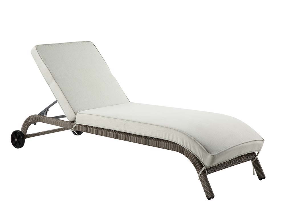 Salena - Patio Lounge Chair - Beige Fabric & Gray Finish - 13" - Tony's Home Furnishings