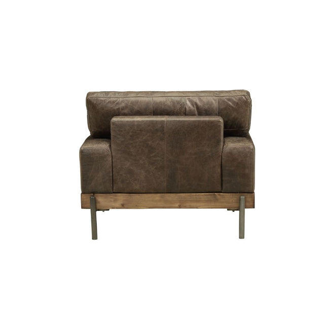 Silchester - Chair - Oak & Distress Chocolate Top Grain Leather - Tony's Home Furnishings