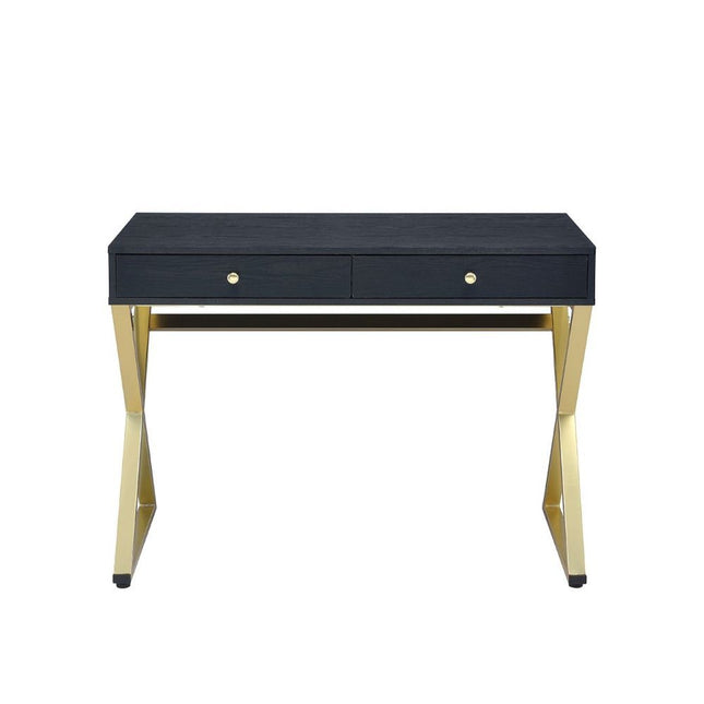 Coleen - Desk - Black & Brass - Tony's Home Furnishings