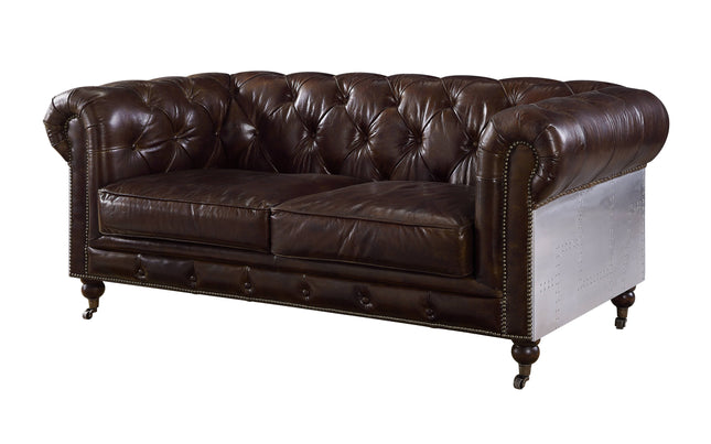 Aberdeen - Loveseat - Vintage Brown Top Grain Leather - Tony's Home Furnishings